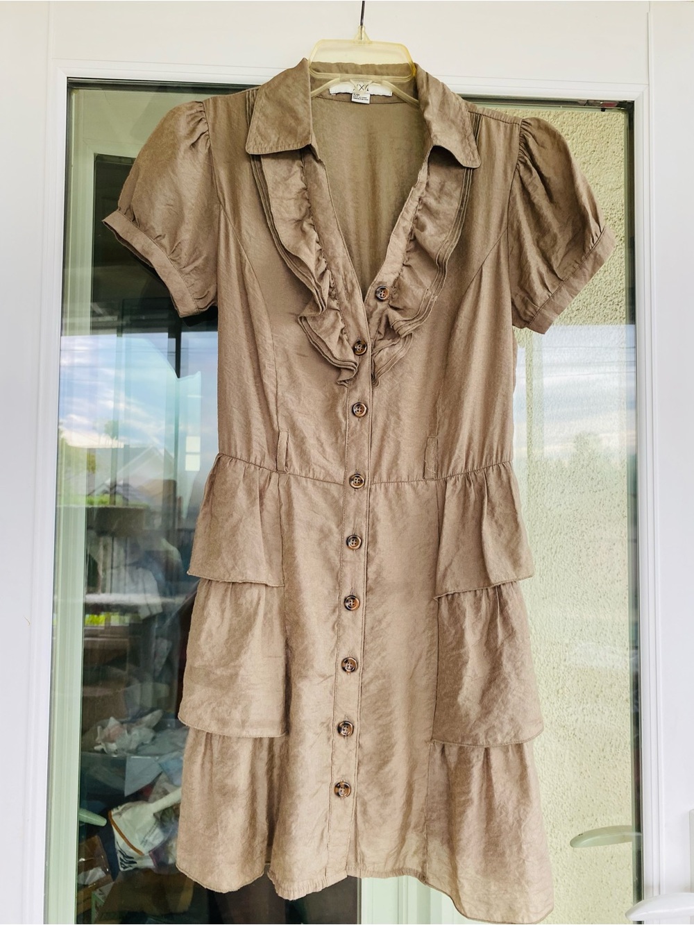 Forever 21 Olive Green Ruffle Mini Dress Size Small